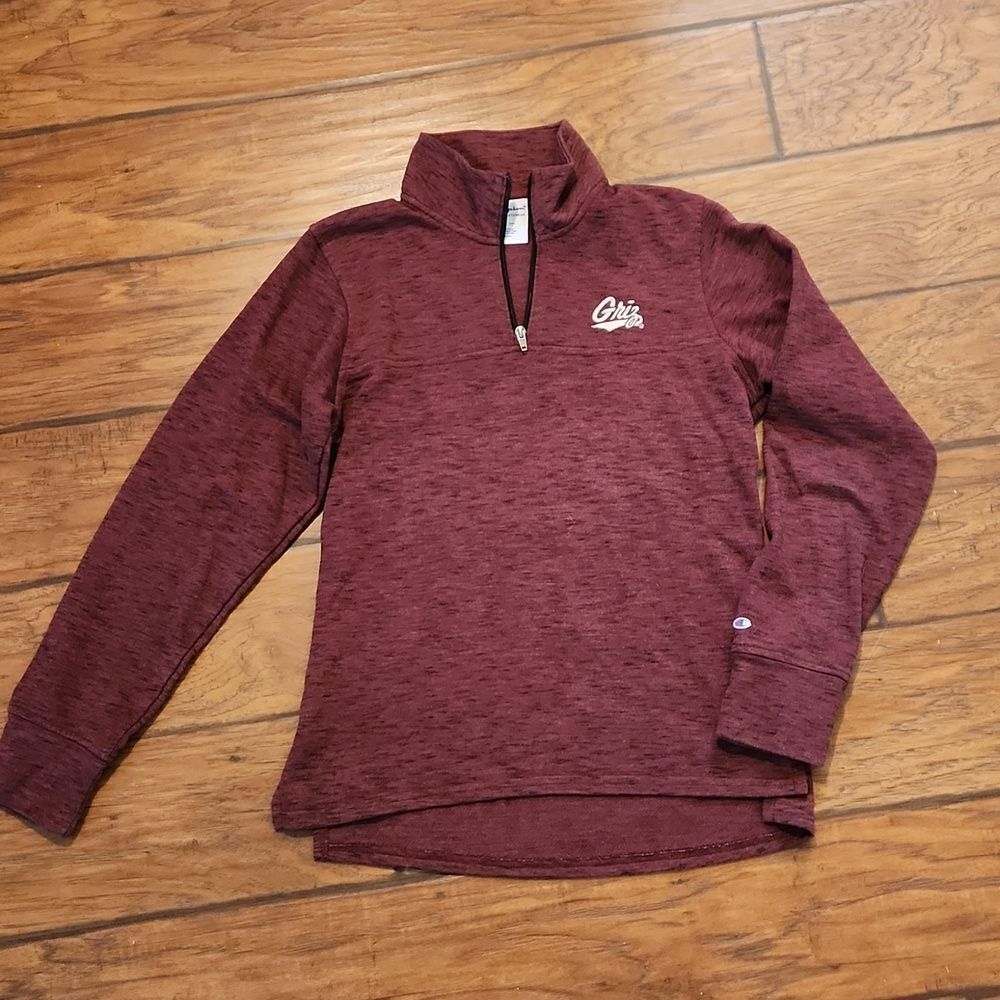 Champion NCAA football Montana Grizzlies maroon 1/4 zip men's small